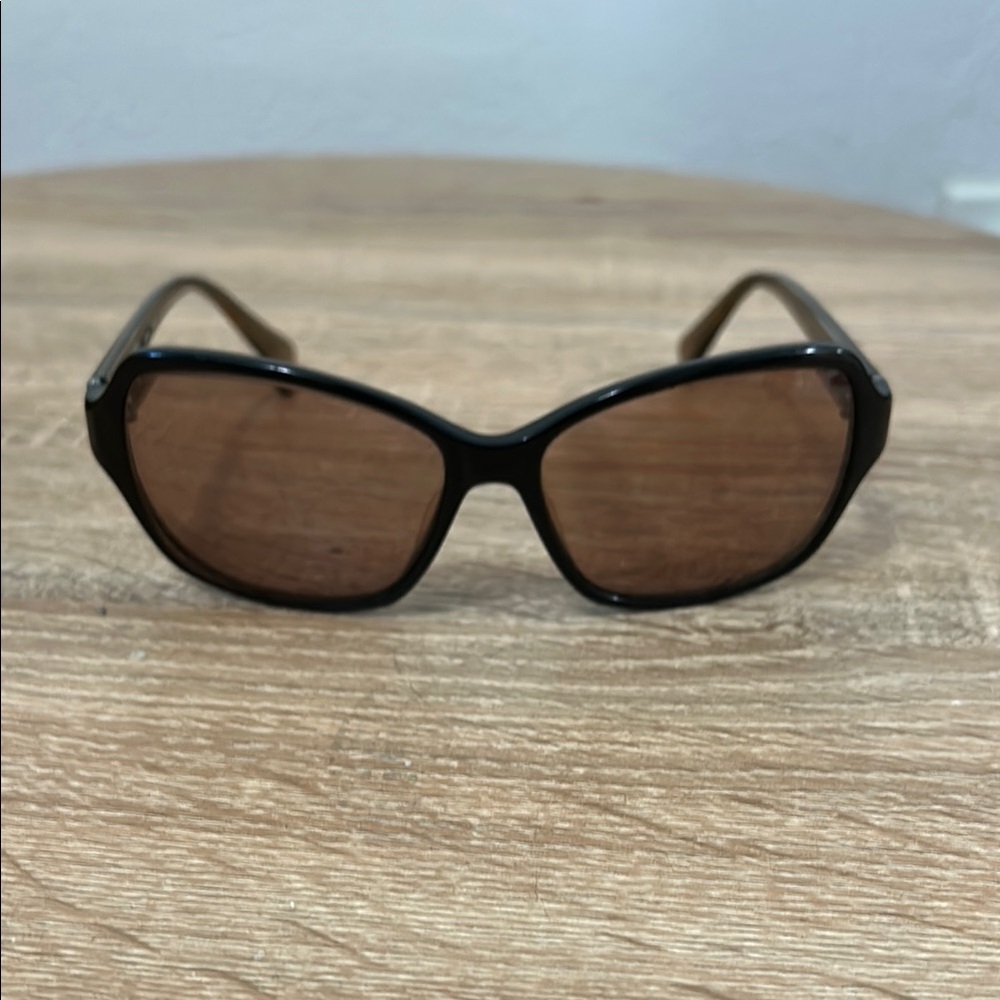 Coach Black and Brown Prescription Sunglasses with Geometric Design